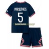 Original Trikotsatz Paris Saint-Germain Marquinhos 5 Heimtrikot 2021-22 Für Kinder